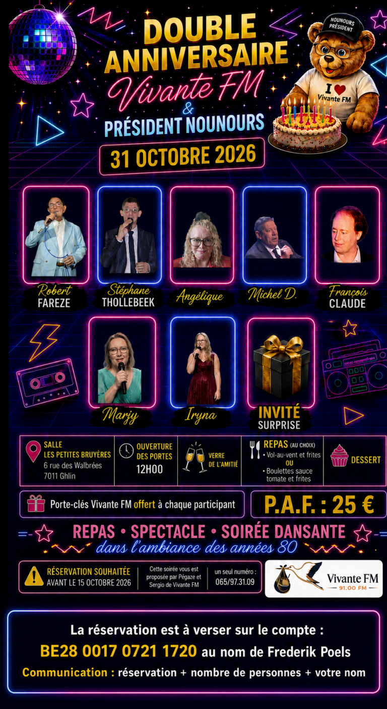 Soirée Double anniversaire Nounours et Vivante FM